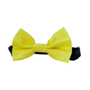 Retro Yellow Bow Tie Wedding Tuxedo Formal Event Prom Academia Grandpa Neckwear